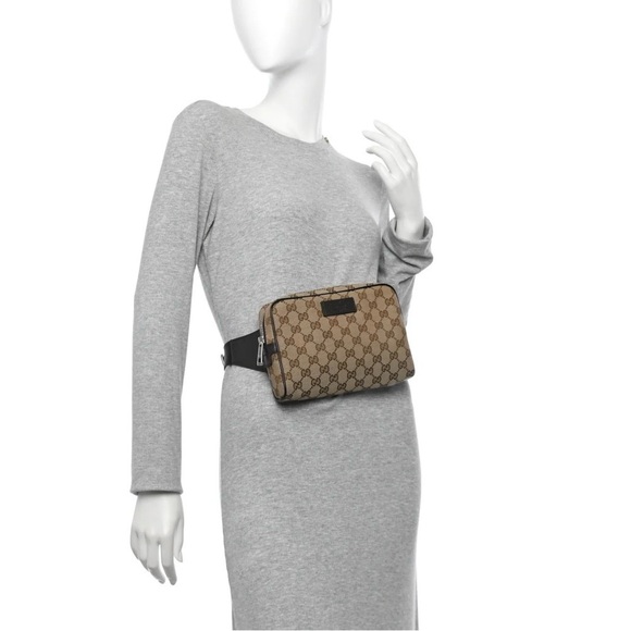 Gucci Beige and Brown Monogram Belt Bag - Picture 2 of 8